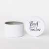 Best Teacher Small White Travel Tin Candle