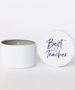 Best Teacher Small White Travel Tin Candle